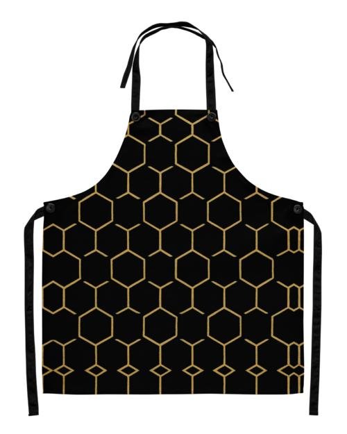 Talishén: Steel Spine Hex Pattern – Apron – Black & Gold