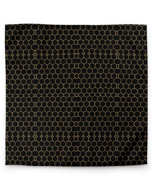 Talishén: Steel Spine Hex Pattern – Duvet cover – Black & Gold