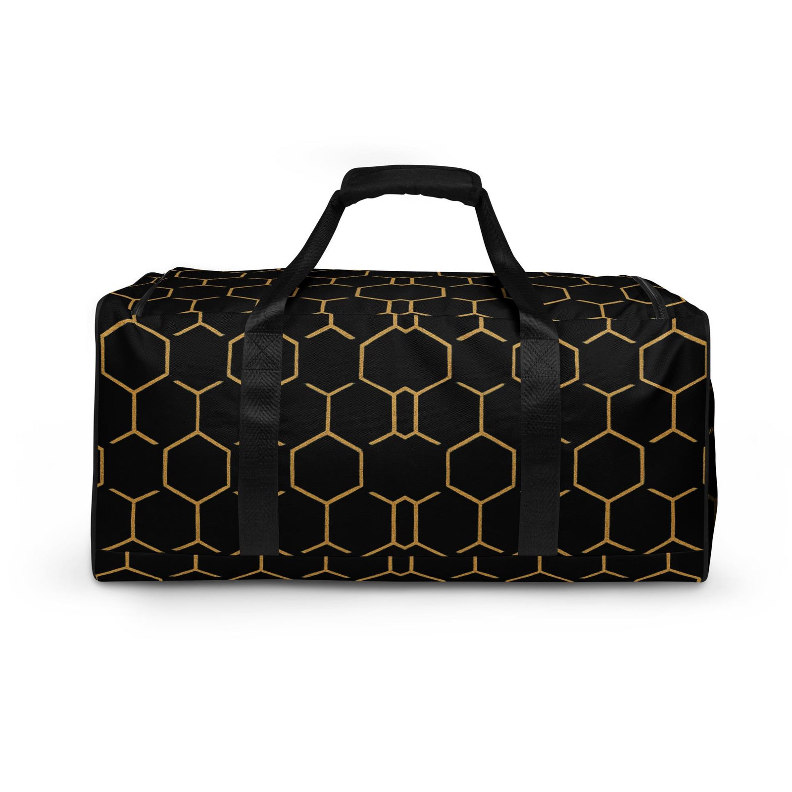 Talishén: Steel Spine Hex Pattern – Duffle Bag – Black & Gold - Image 8