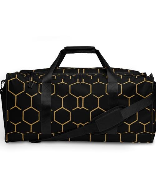 Talishén: Steel Spine Hex Pattern – Duffle Bag – Black & Gold