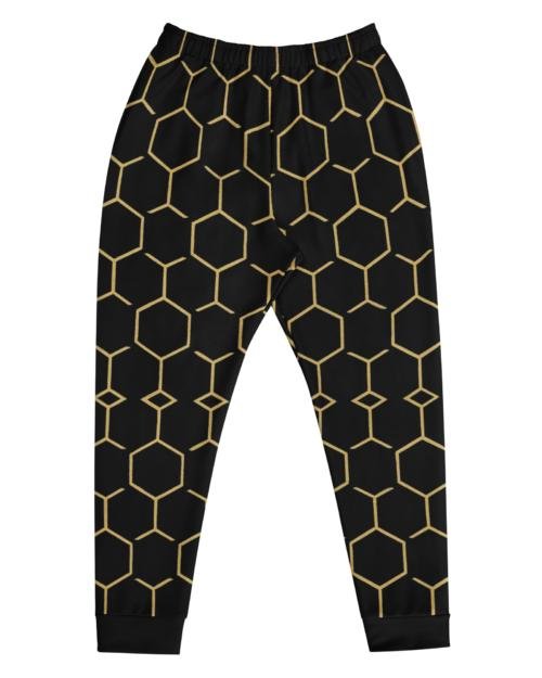 Talishén: Steel Spine Hex Pattern – Men's Joggers – Black & Gold